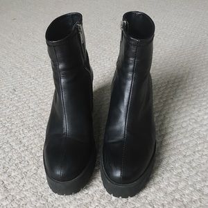 Zara leather ankle booties boots